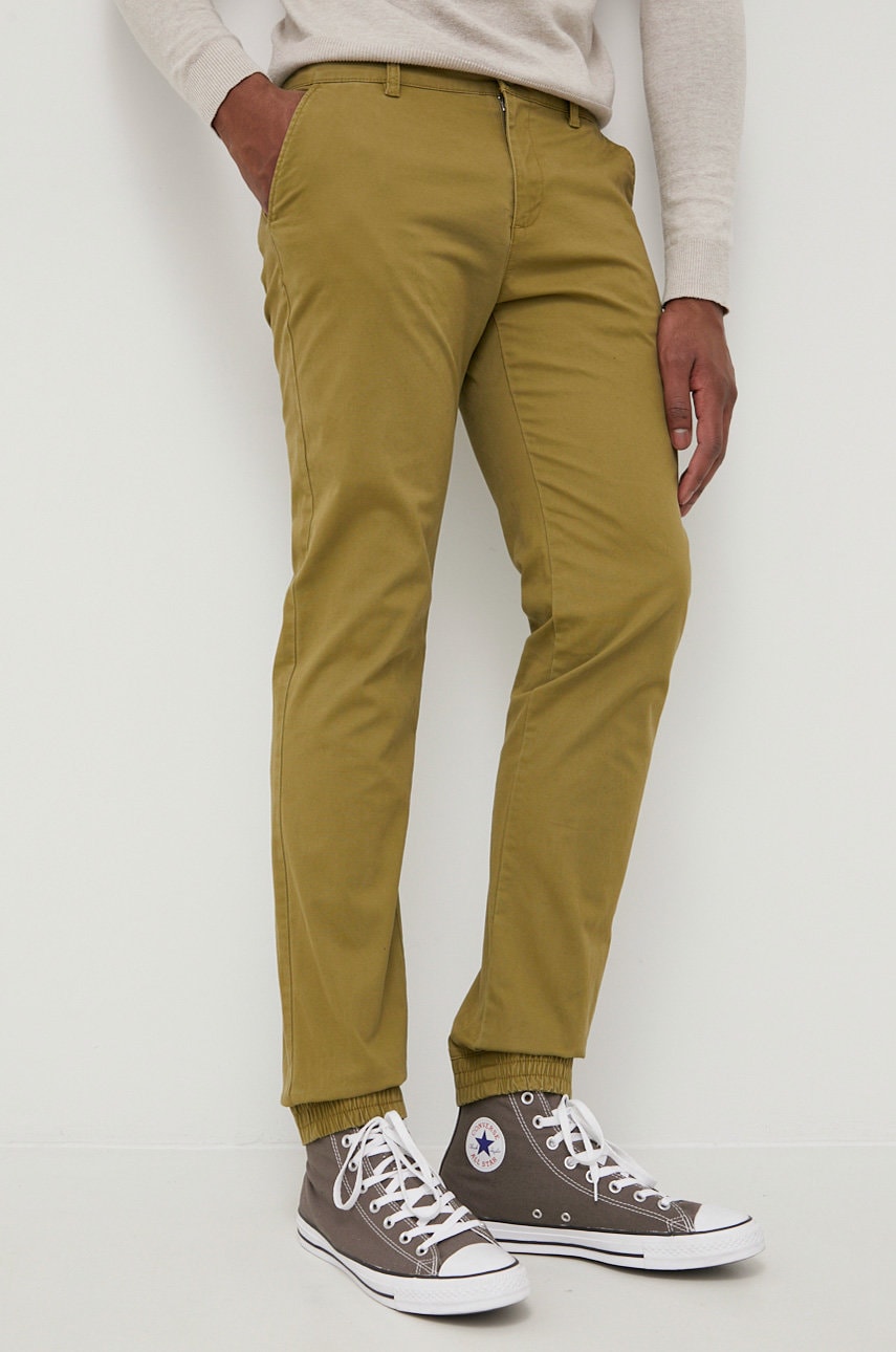 Tom tailor pantaloni barbati, culoarea verde, jogger