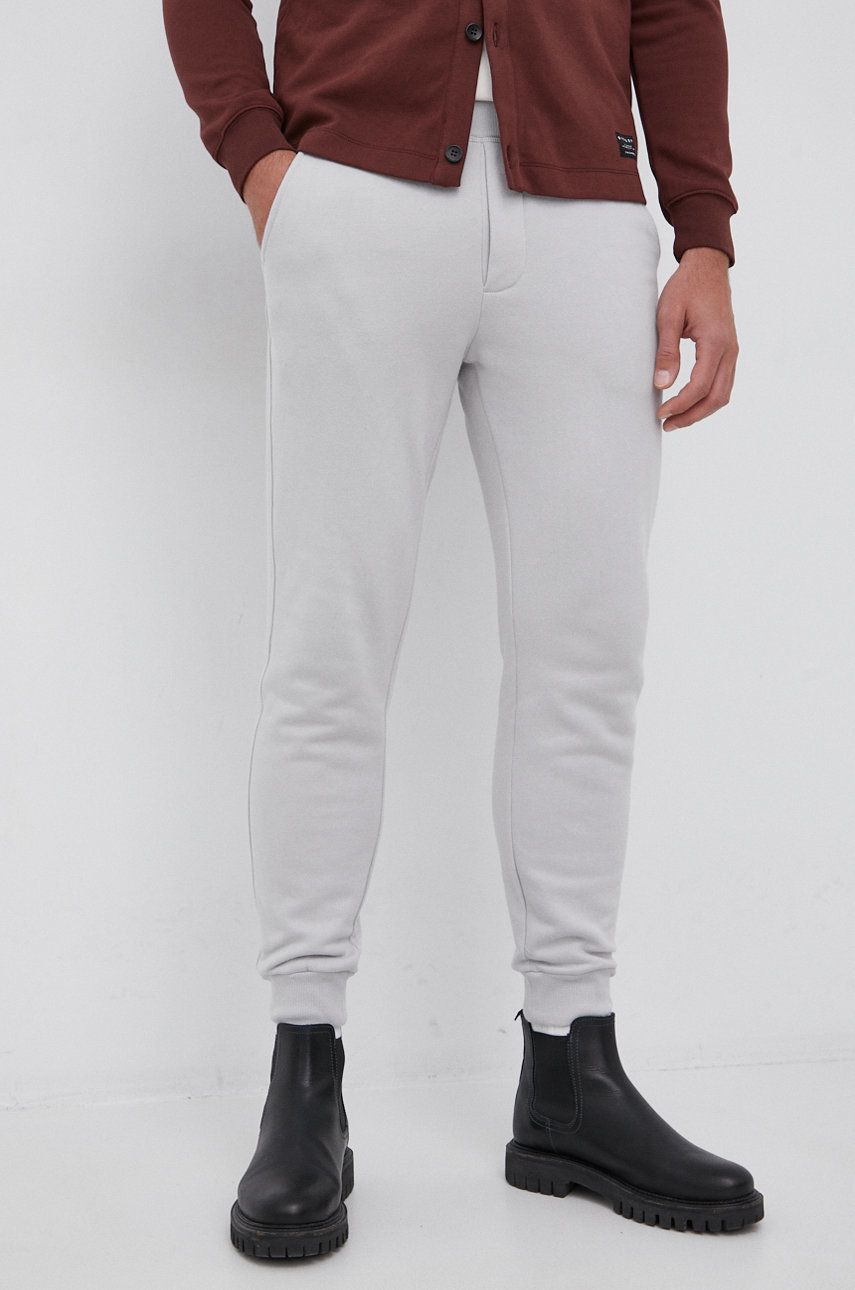 Tiger Of Sweden Pantaloni de bumbac bărbați, culoarea gri, material neted answear imagine noua