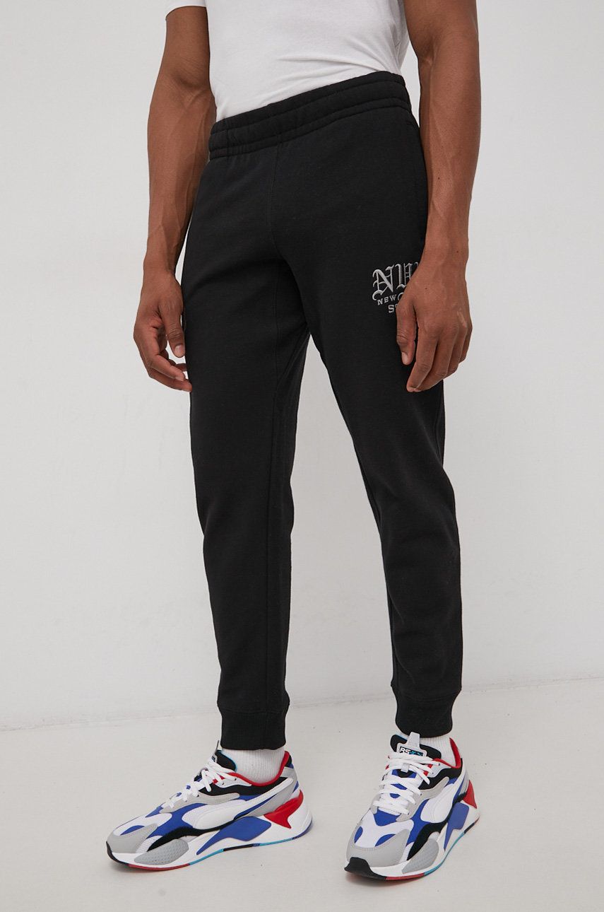 Superdry Spodnie bawełniane męskie kolor czarny z aplikacją