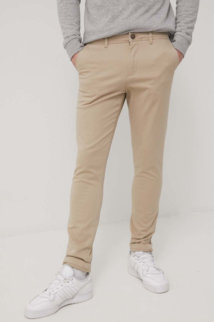 

Брюки Produkt by Jack & Jones мужские цвет бежевый прямое