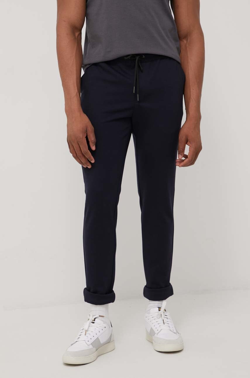 Produkt by jack & jones pantaloni barbati, culoarea albastru marin, neted