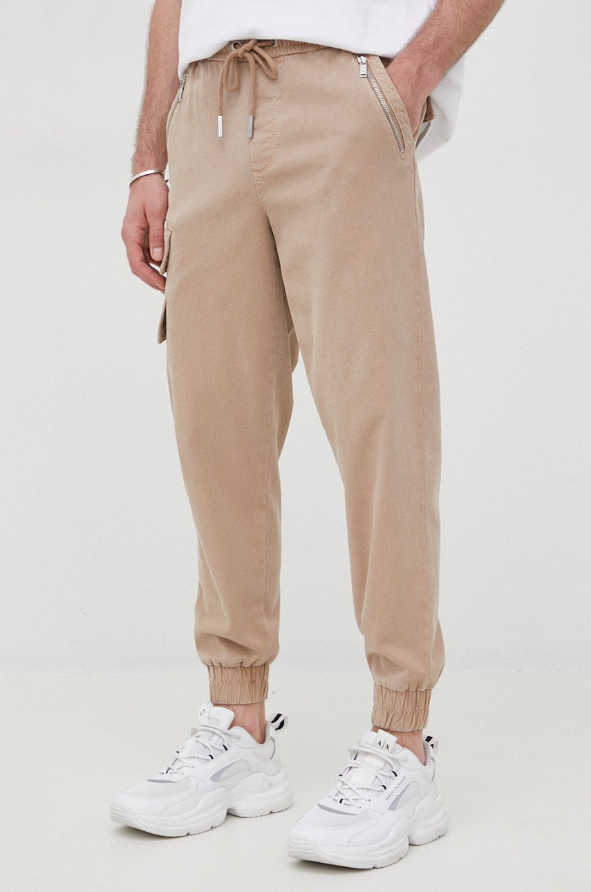 Young poets society pantaloni barbati, culoarea bej, drept