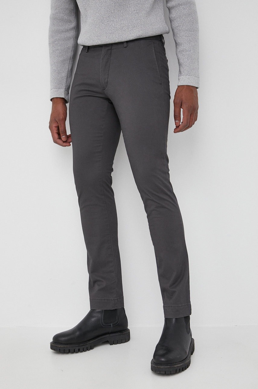 

Брюки Polo Ralph Lauren мужские цвет серый фасон chinos