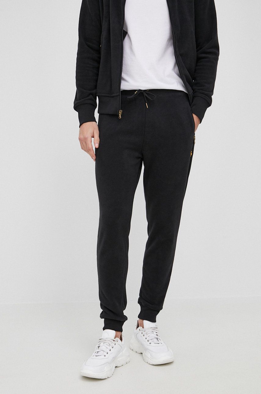 Kalhoty Polo Ralph Lauren pánské, černá barva - černá -  100% Recyklovaný polyester