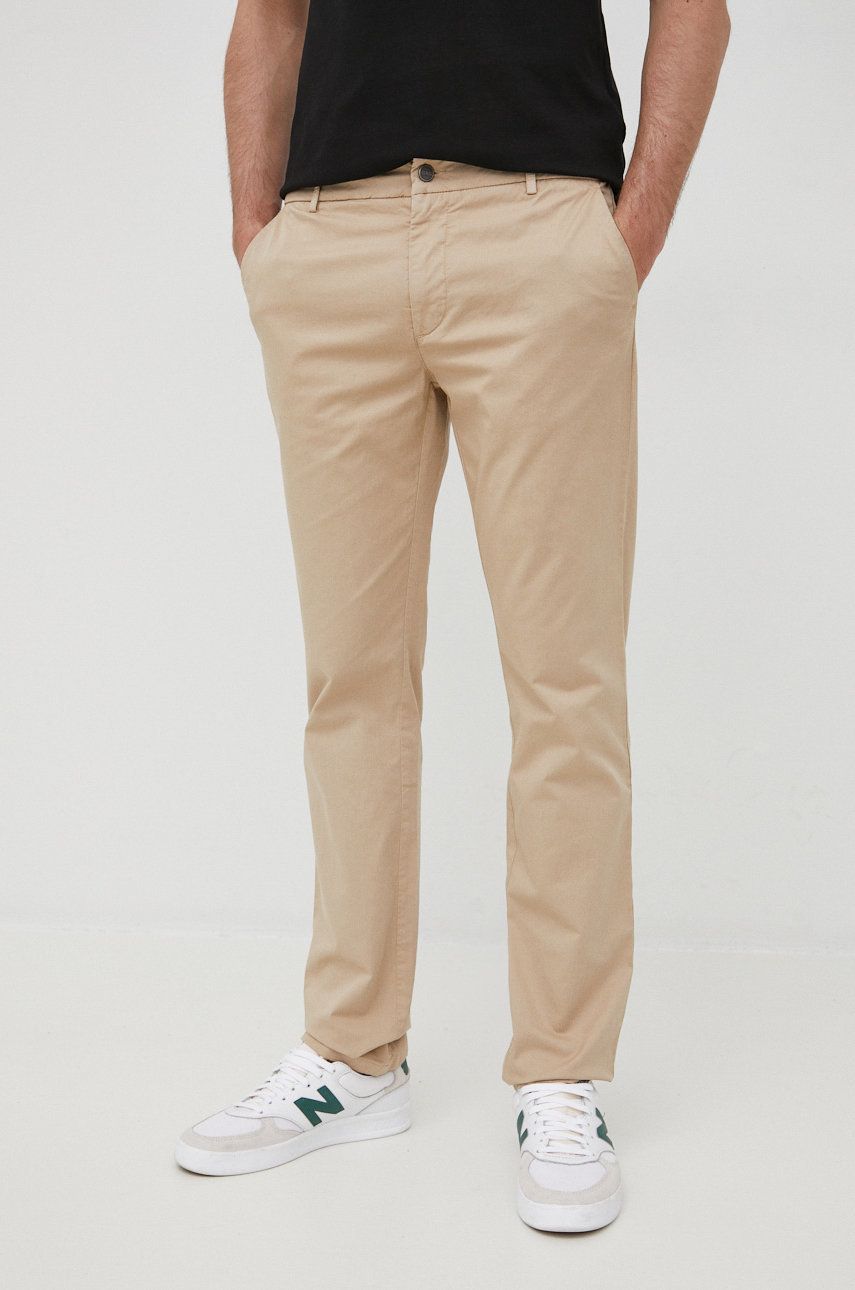 Colmar spodnie męskie kolor brązowy proste