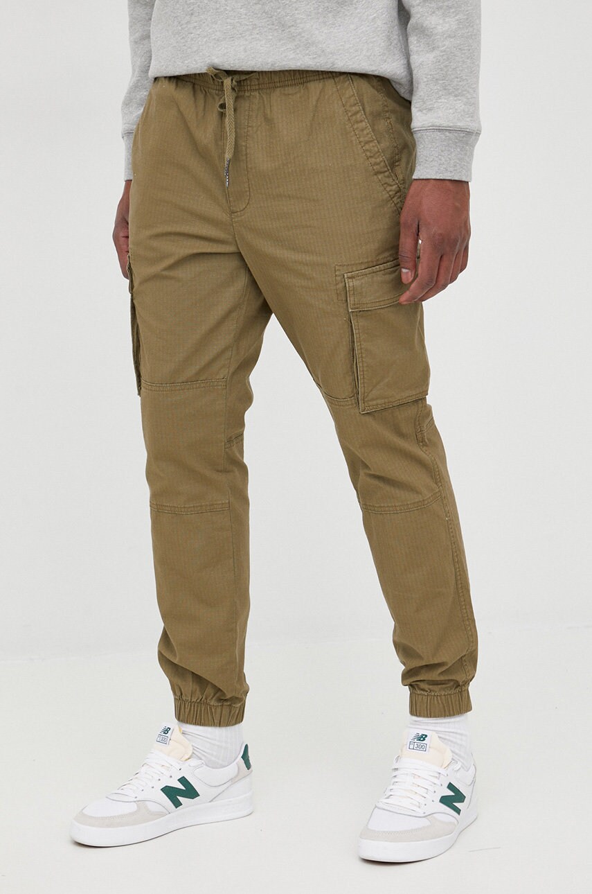 Gap pantaloni barbati, culoarea verde, jogger