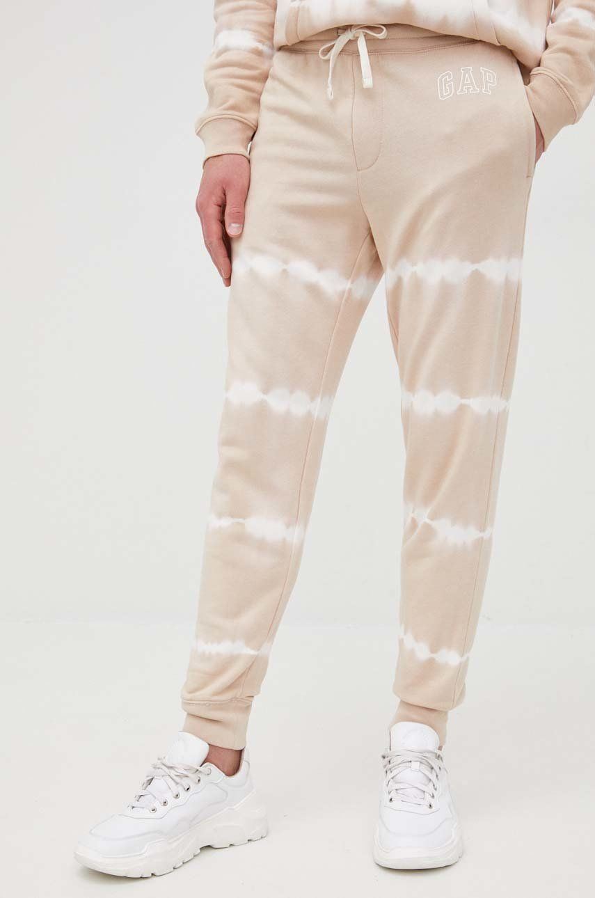 Kalhoty GAP pánské, béžová barva - béžová -  58% Bavlna