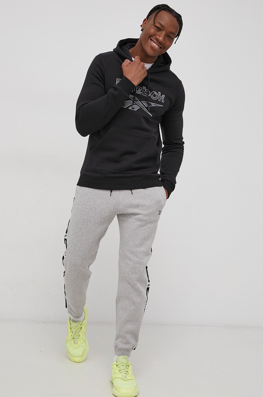

Штани Reebok HB2163 чоловічі колір сірий з аплікацією