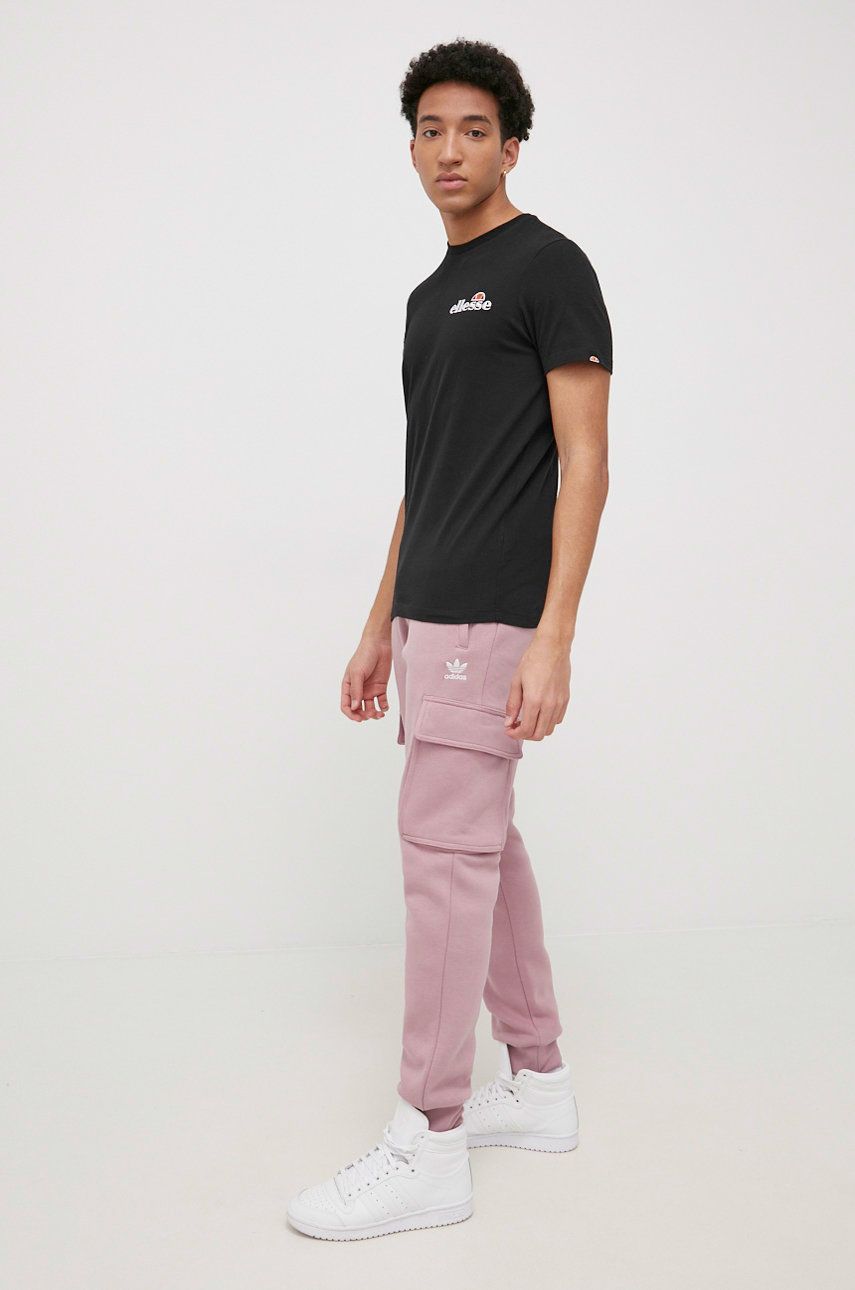 adidas Originals pantaloni Adicolor HE6988 barbati, culoarea roz, neted