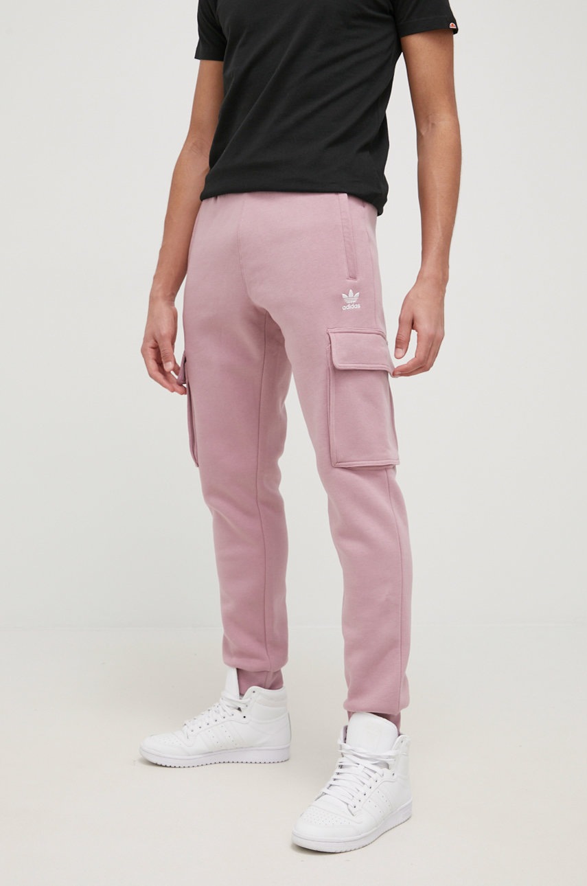 

Штани adidas Originals Adicolor HE6988 чоловічі колір рожевий гладкі
