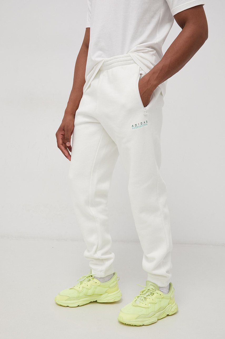 Adidas Originals Spodnie męskie kolor biały z aplikacją