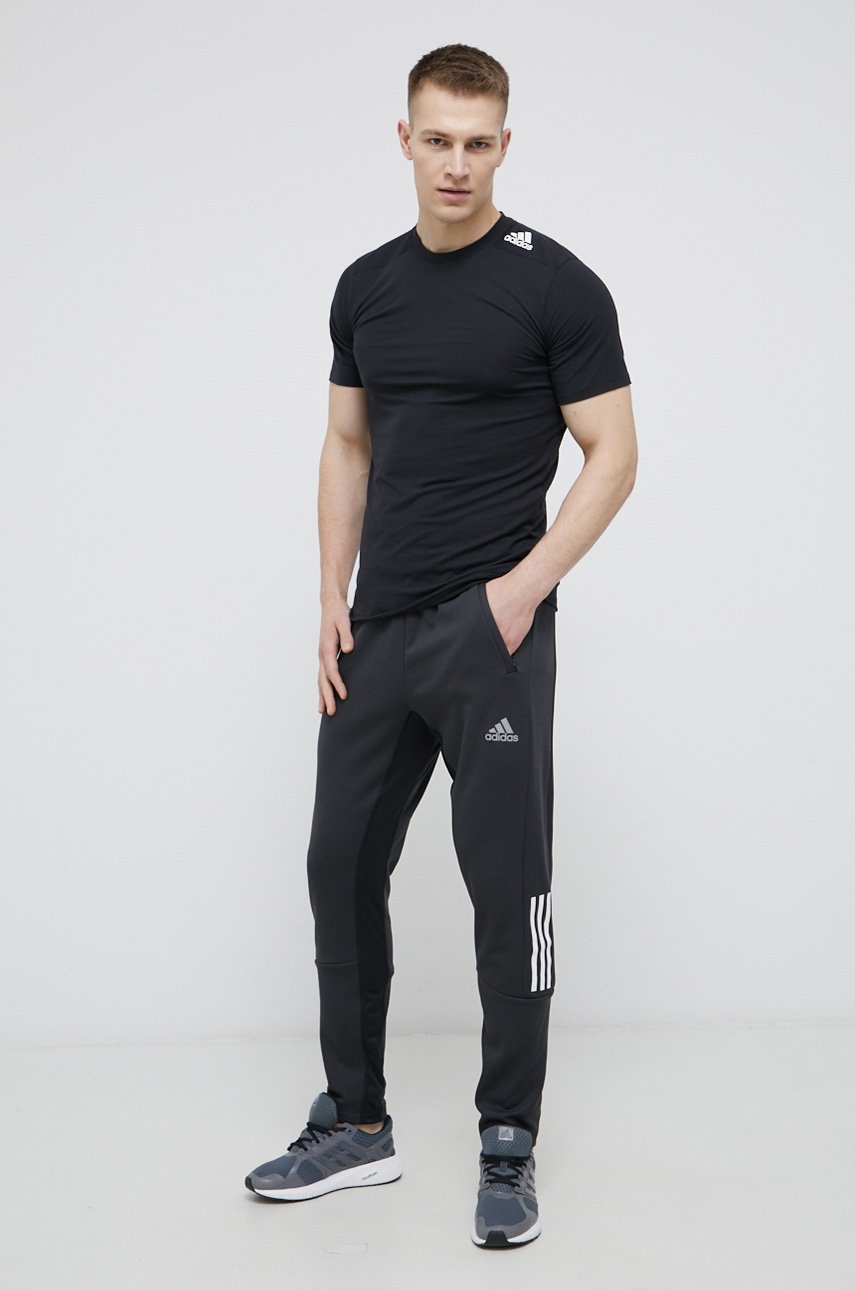 

Штани adidas Performance HF5933 чоловічі колір сірий гладке
