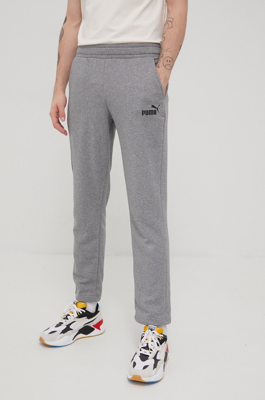 Puma pantaloni 586720 barbati, culoarea gri, cu imprimeu