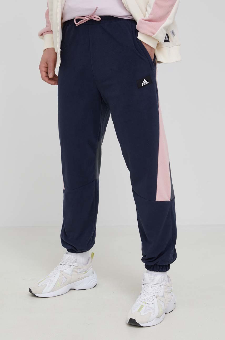 Adidas Performance spodnie męskie kolor granatowy wzorzyste