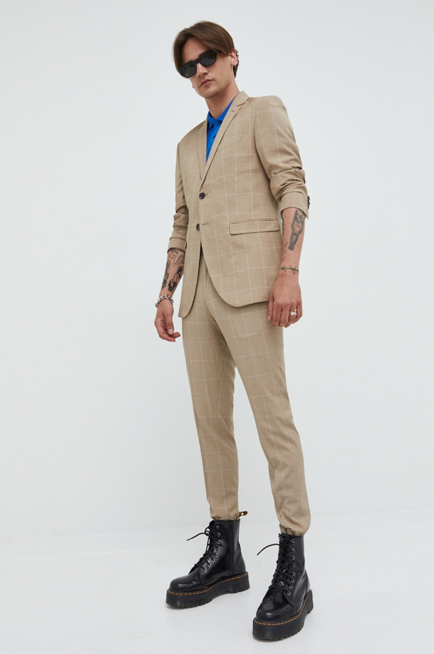 

Брюки Premium by Jack&Jones мужские цвет бежевый фасон chinos