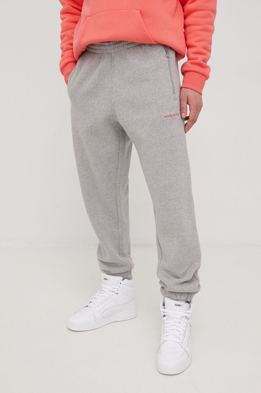 adidas Originals pantaloni de trening barbati, culoarea gri, neted adidas Originals