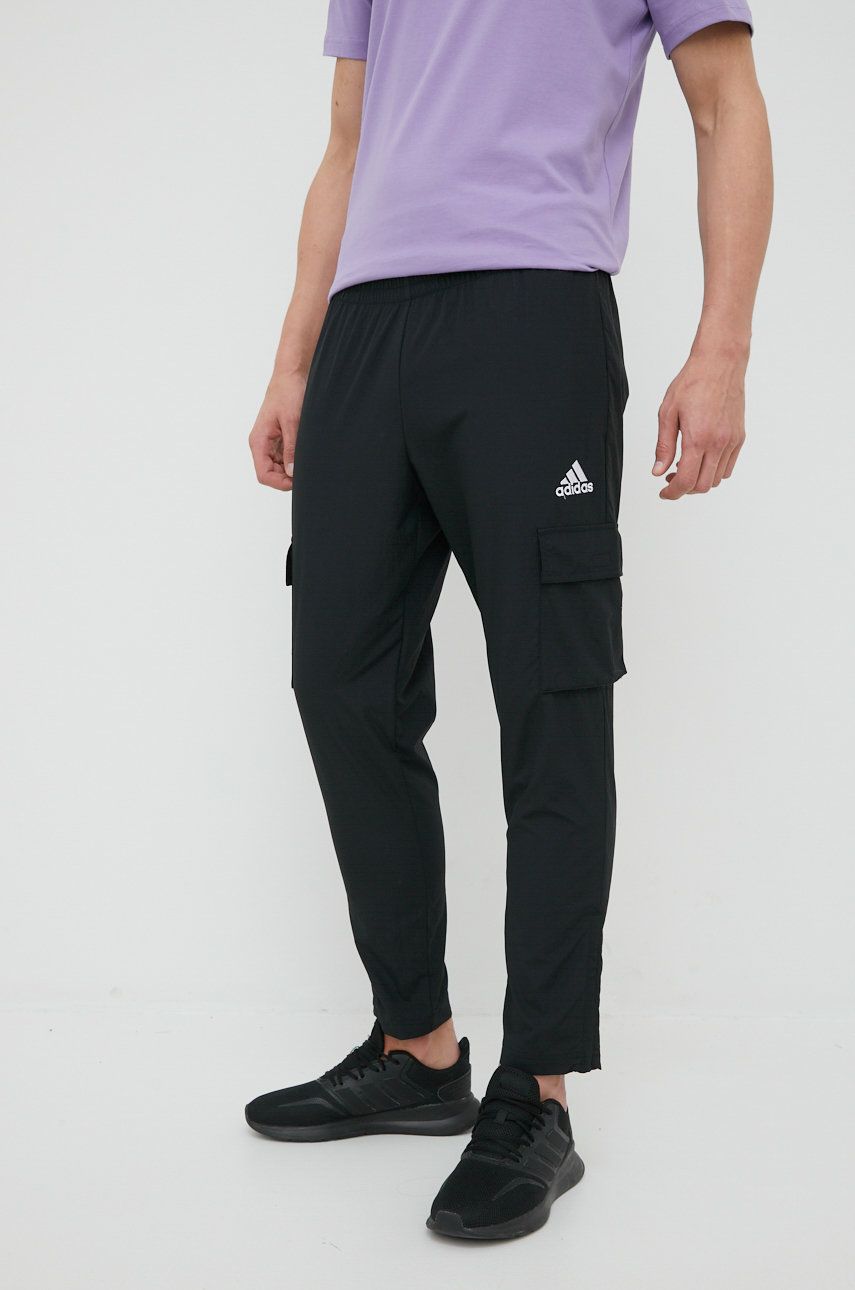 adidas pantaloni de trening HE1859 barbati, culoarea negru, drept ADIDAS