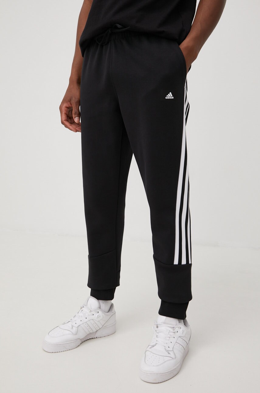 Adidas performance pantaloni de trening h46533 barbati, culoarea negru, cu imprimeu