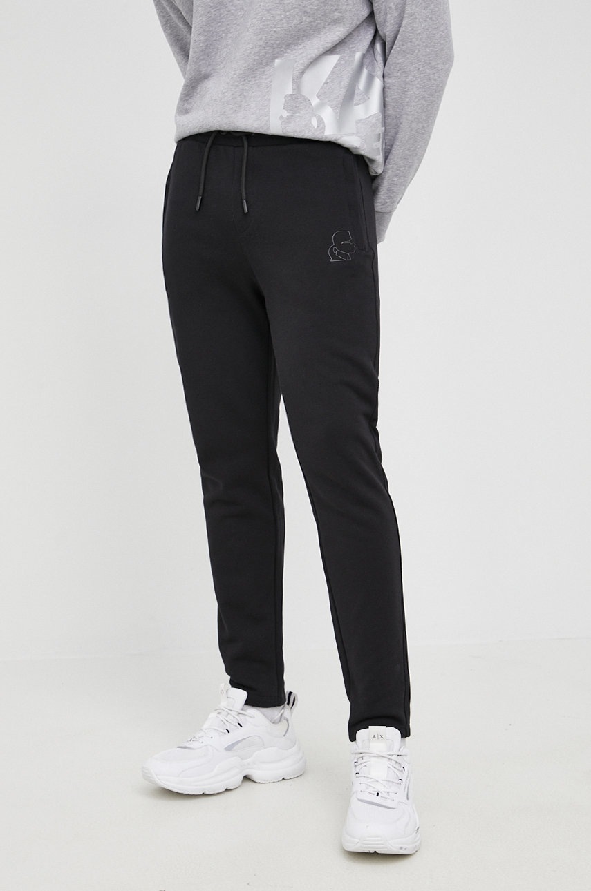 Karl Lagerfeld pantaloni barbati, culoarea negru