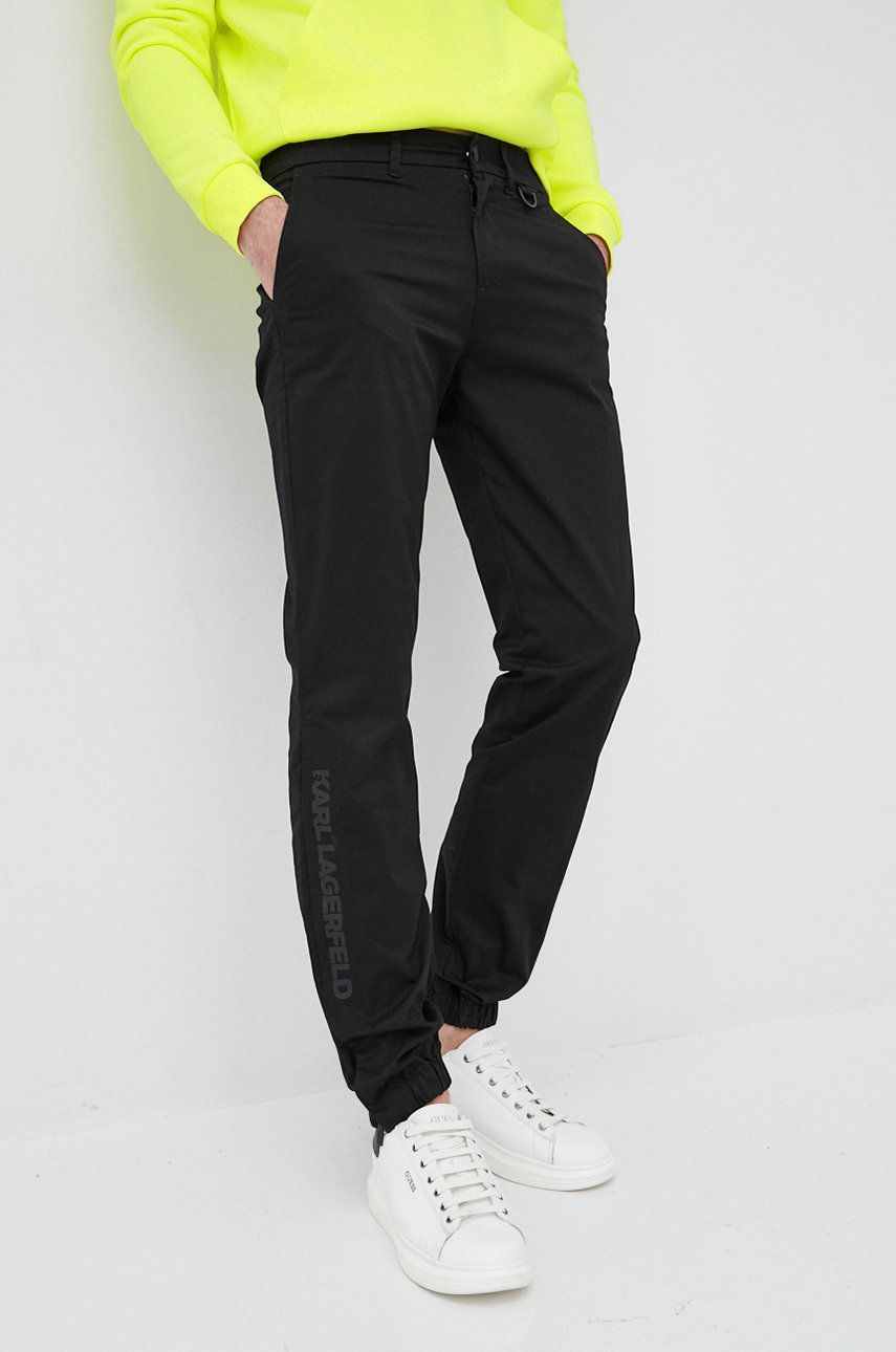 Karl Lagerfeld pantaloni barbati, culoarea negru