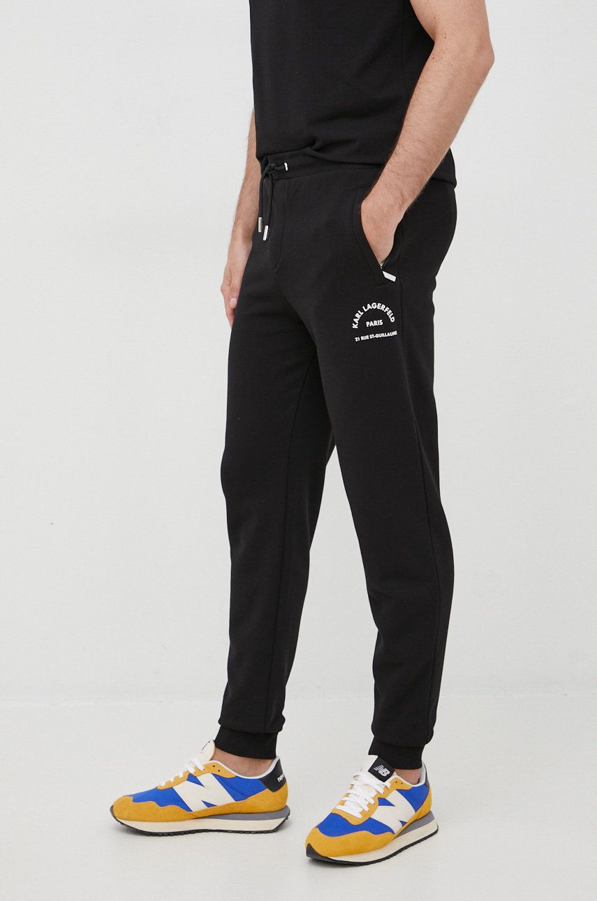 Karl Lagerfeld spodnie dresowe męskie kolor czarny z aplikacją