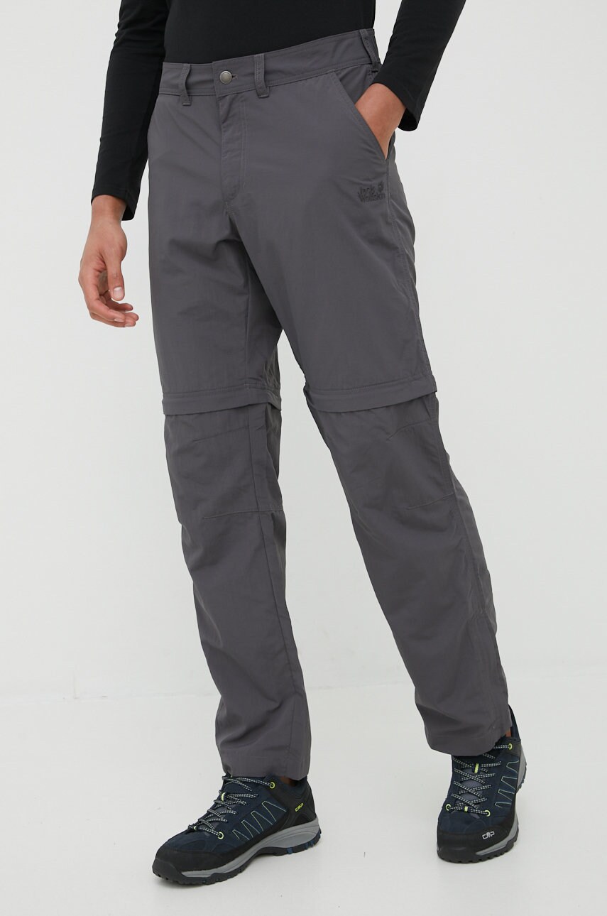 Jack Wolfskin pantaloni de exterior Canyon barbati, culoarea gri