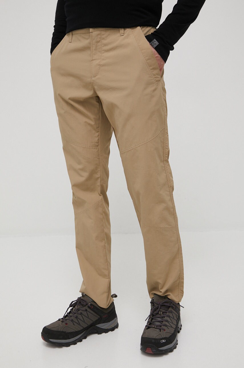 Jack Wolfskin pantaloni de exterior Desert Valley barbati, culoarea bej answear.ro