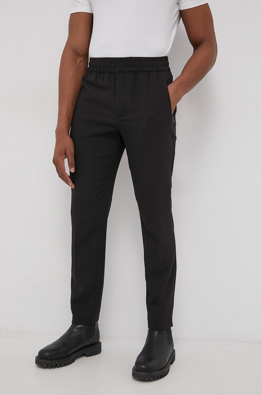 Bruuns bazaar pantaloni charlie eddie bărbați, culoarea negru, mulat