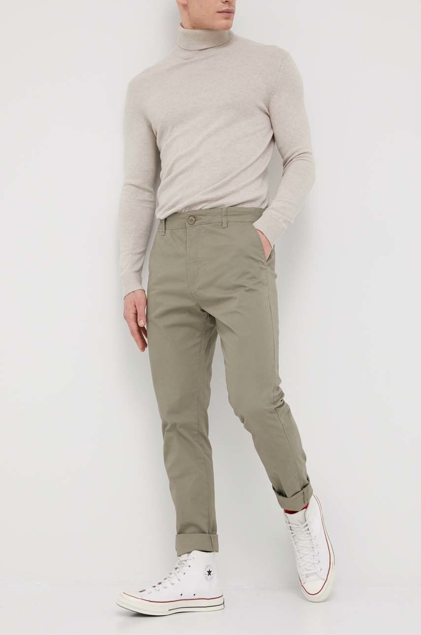 Solid pantaloni barbati, culoarea verde, drept answear.ro imagine noua