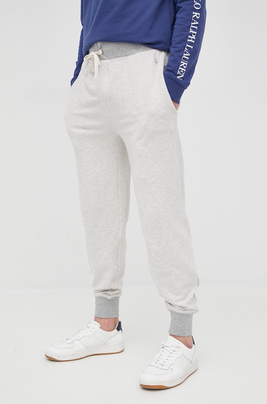 

Панталони Polo Ralph Lauren мъжко в сиво меланж на, Сив