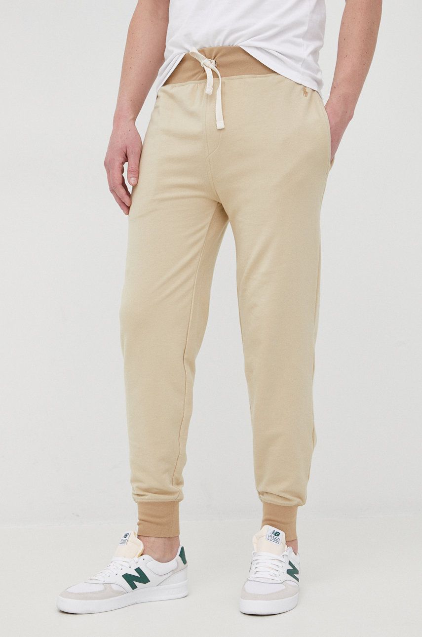 Polo Ralph Lauren spodnie męskie kolor beżowy gładkie