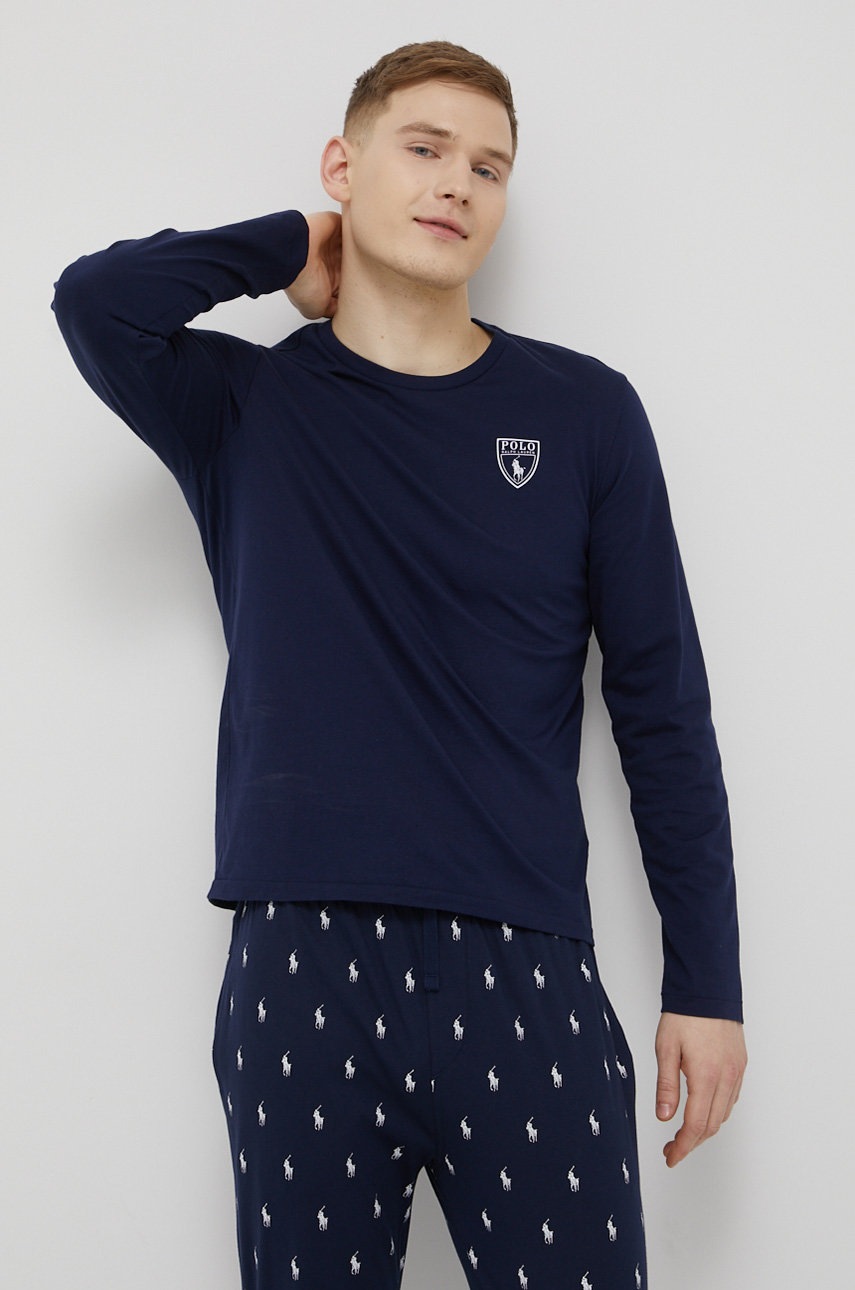 

Бавовняна піжама Polo Ralph Lauren колір синій з принтом