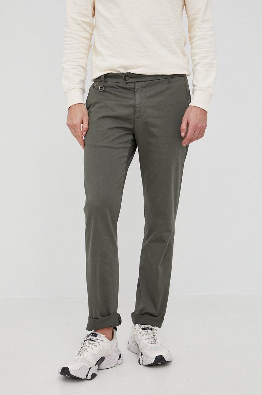 Aeronautica militare pantaloni barbati, culoarea verde, cu fason chinos