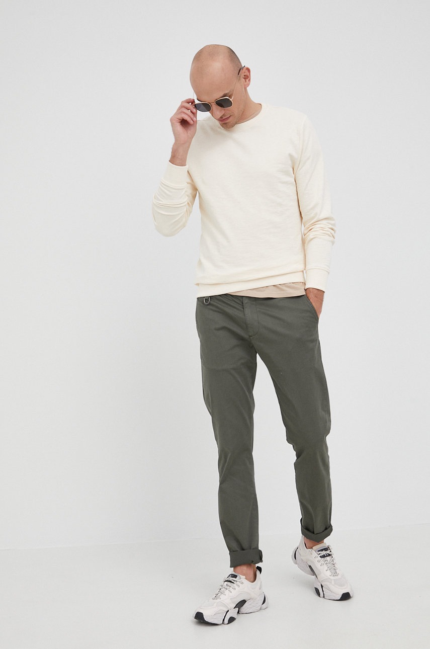 

Штани Aeronautica Militare чоловіче колір зелений фасон chinos