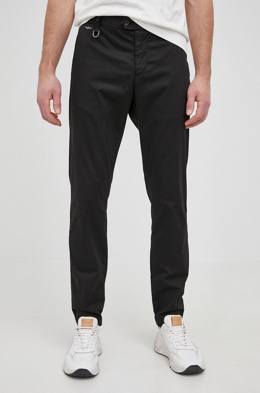 Aeronautica Militare pantaloni barbati, culoarea negru, cu fason chinos 2022 ❤️ Pret Super answear imagine noua 2022