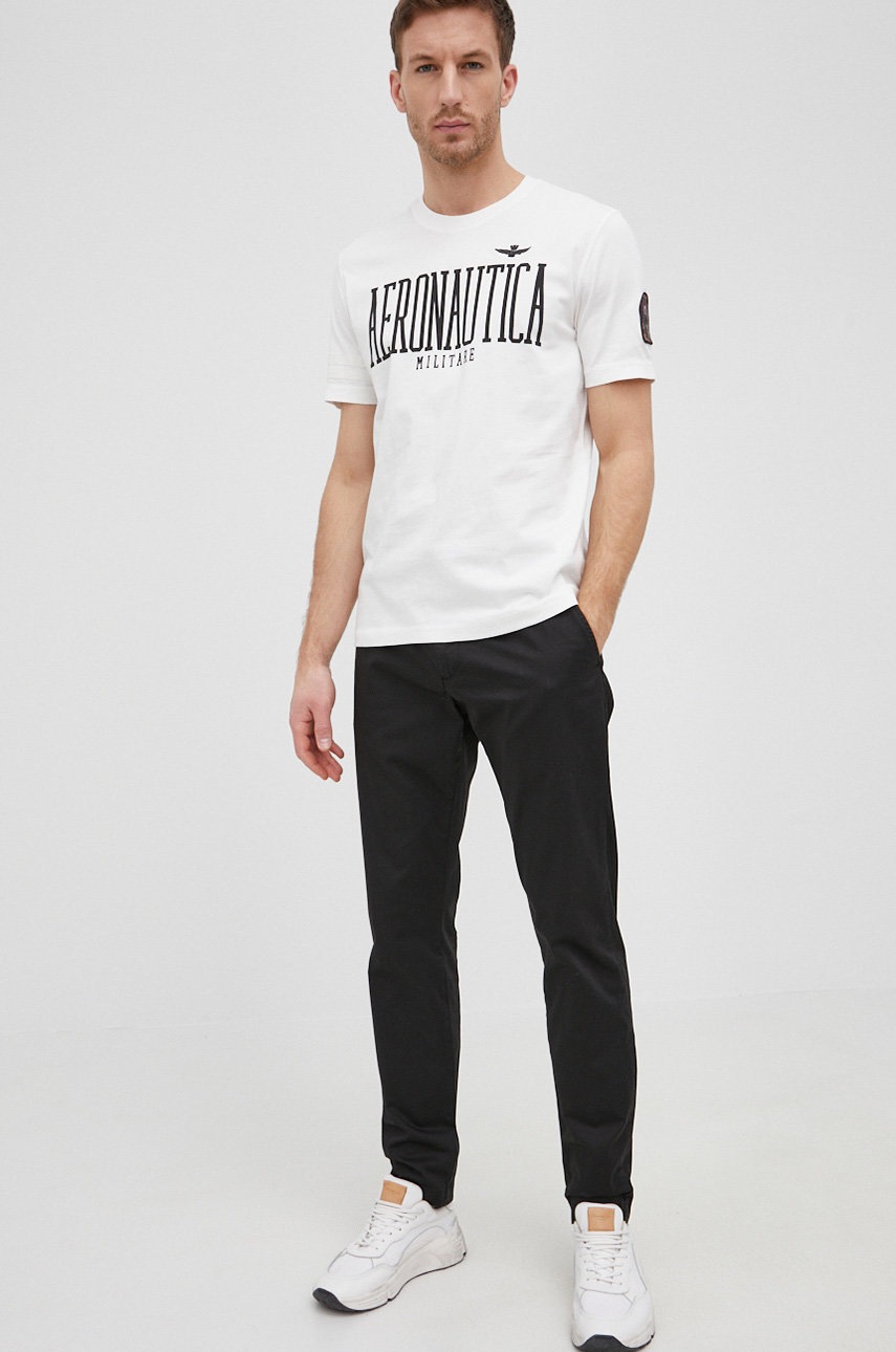 

Брюки Aeronautica Militare мужское цвет чёрный фасон chinos