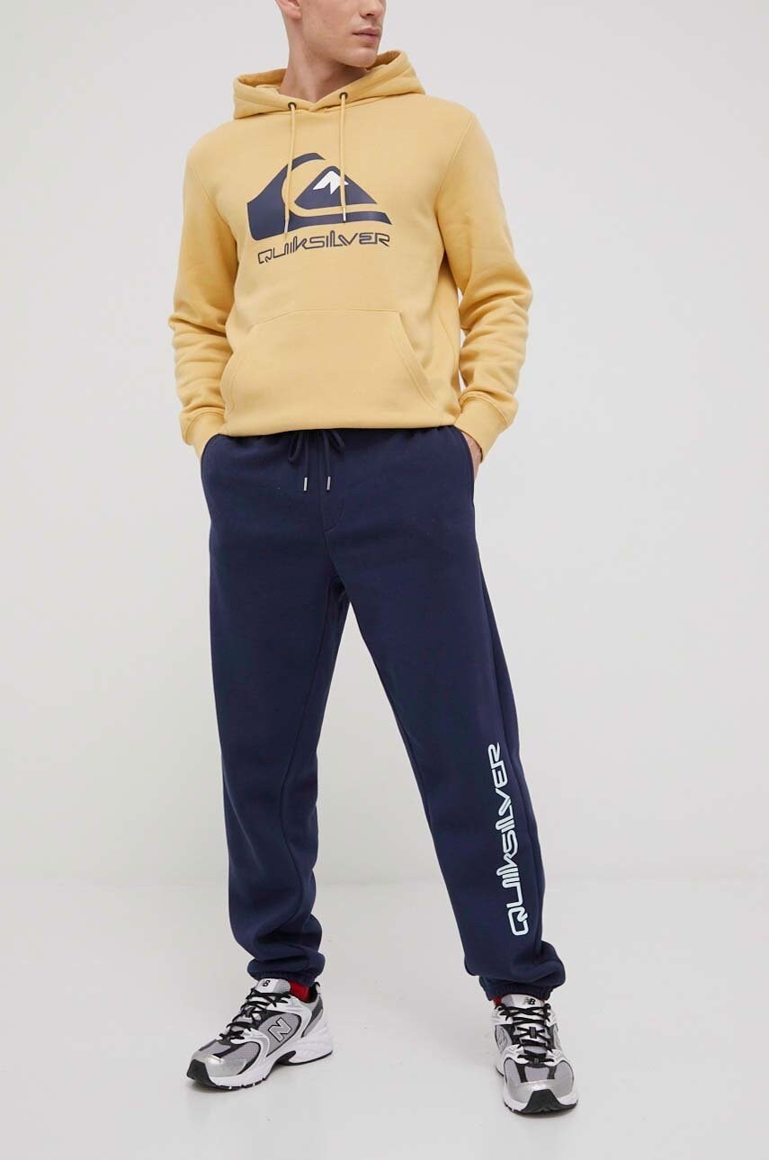 Quiksilver pantaloni barbati, culoarea albastru marin, cu imprimeu