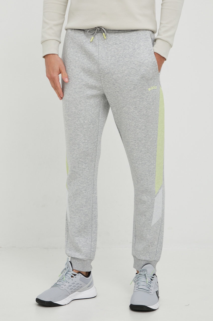 

Спортен панталон BOSS Boss Athleisure в сиво с принт, Сив