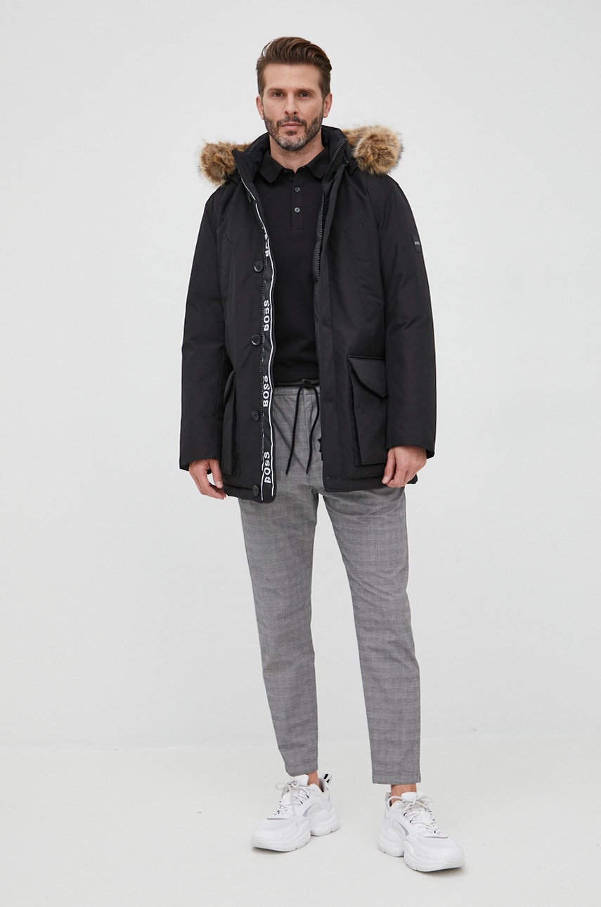 

Штани BOSS Boss Casual чоловічі колір сірий фасон chinos