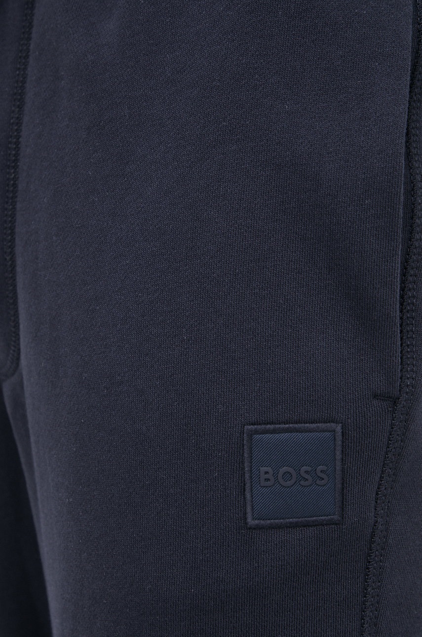 

Хлопковые спортивные штаны BOSS Boss Casual мужские цвет синий однотонные