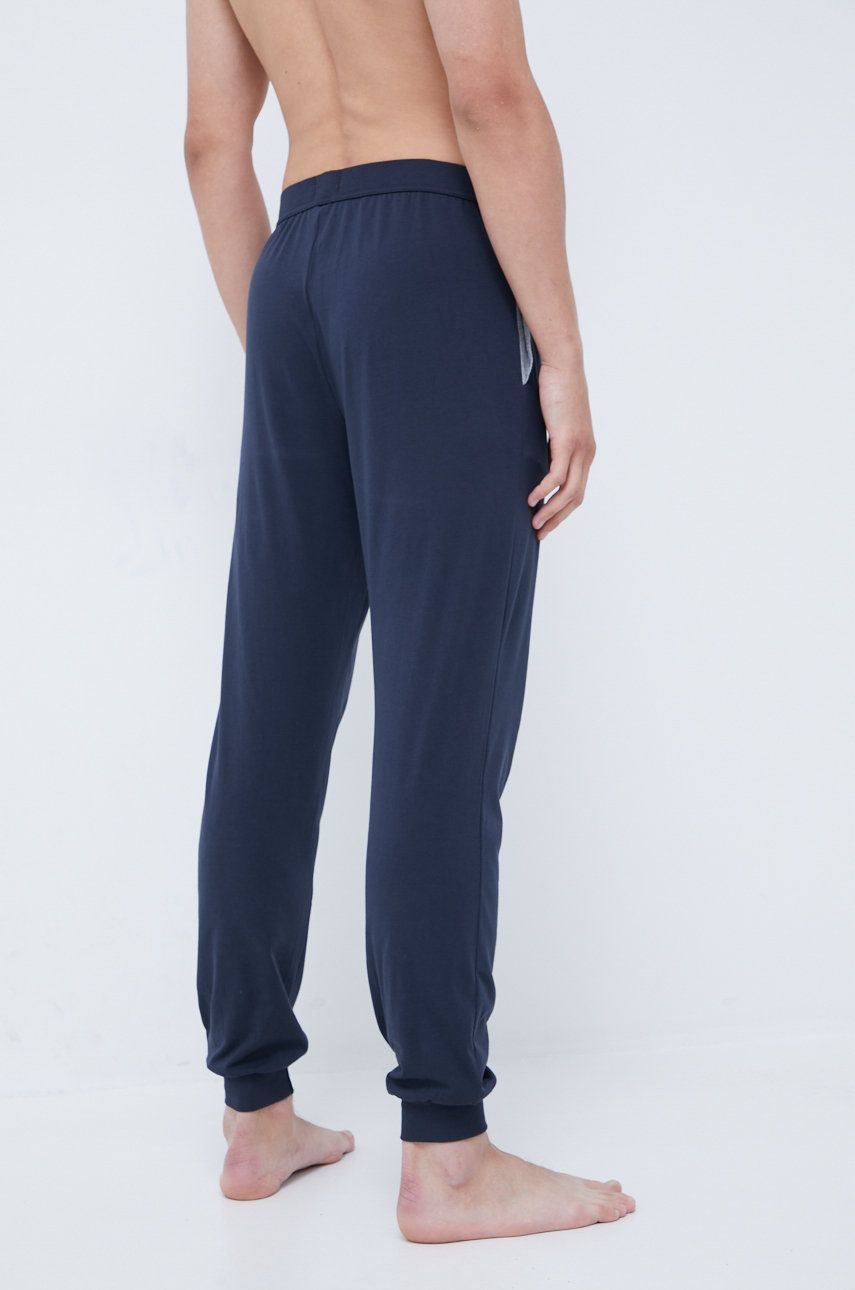 BOSS Pantaloni De Pijama Barbati, Culoarea Albastru Marin, Cu Imprimeu