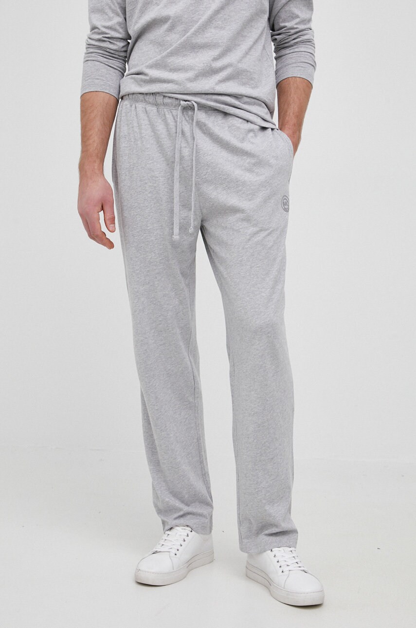 Michael michael kors pantaloni de bumbac barbati, culoarea gri, melanj