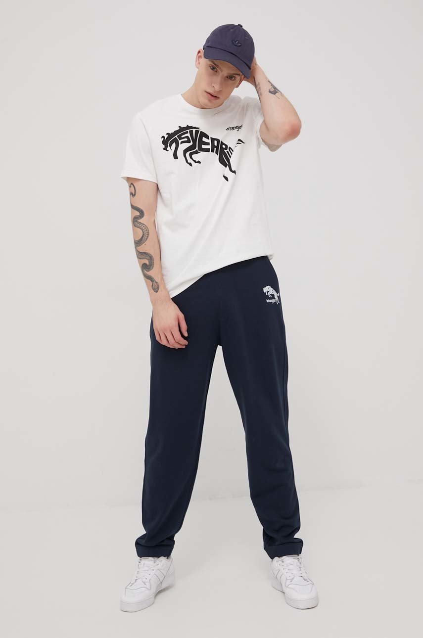 

Штани Wrangler чоловічі колір синій з принтом