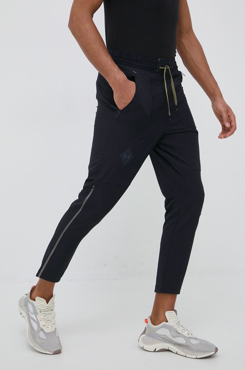 Under Armour pantaloni sport Terrain Unstoppable barbati, culoarea negru, neted 2022 ❤️ Pret Super answear imagine noua 2022
