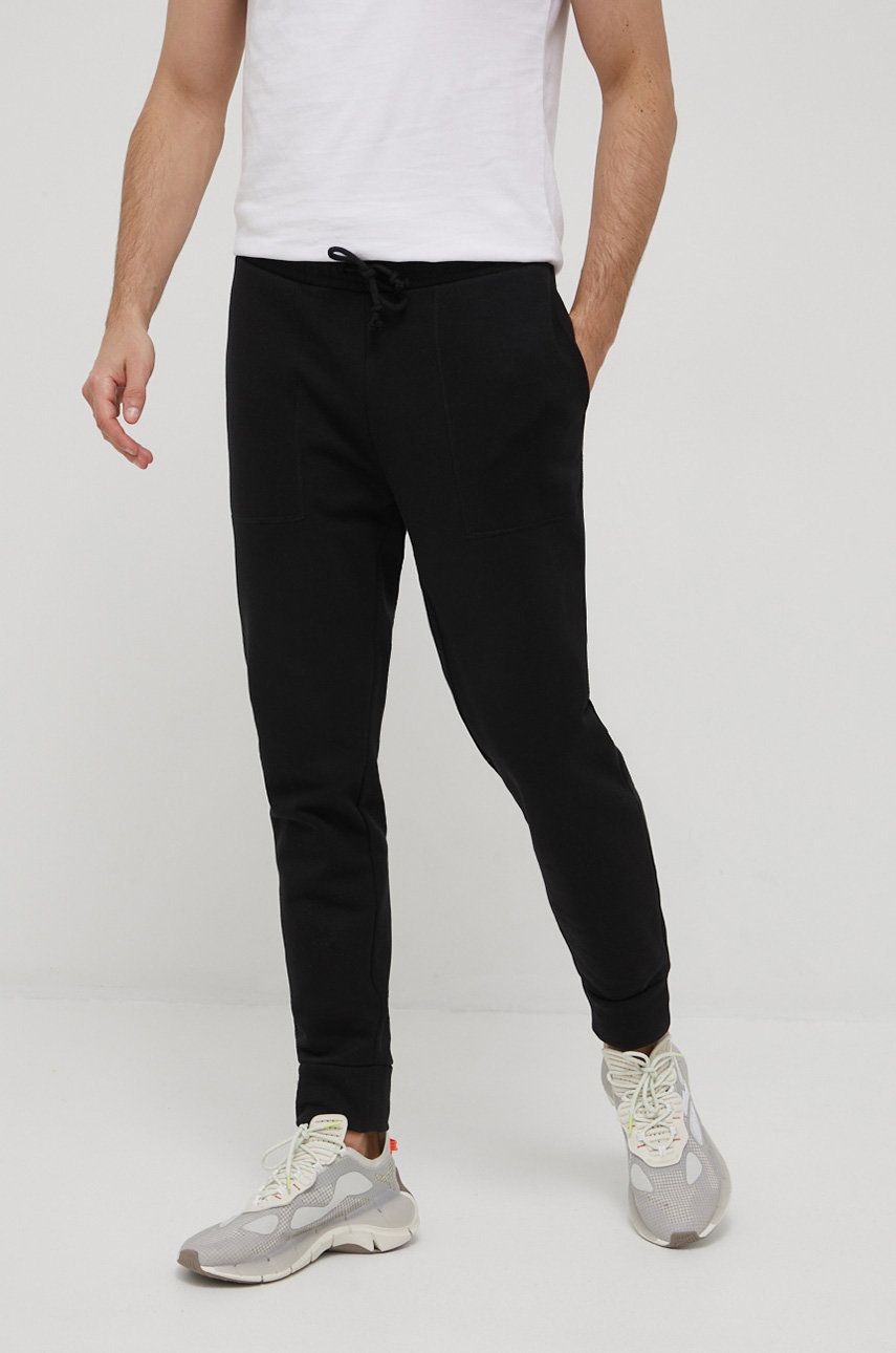 Outhorn pantaloni de trening barbati, culoarea negru, neted answear.ro