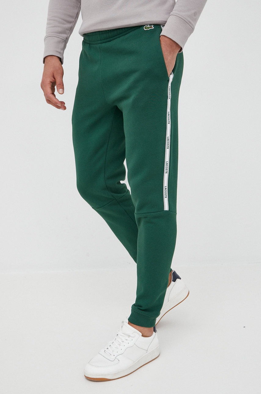

Штани Lacoste чоловічі колір зелений однотонні