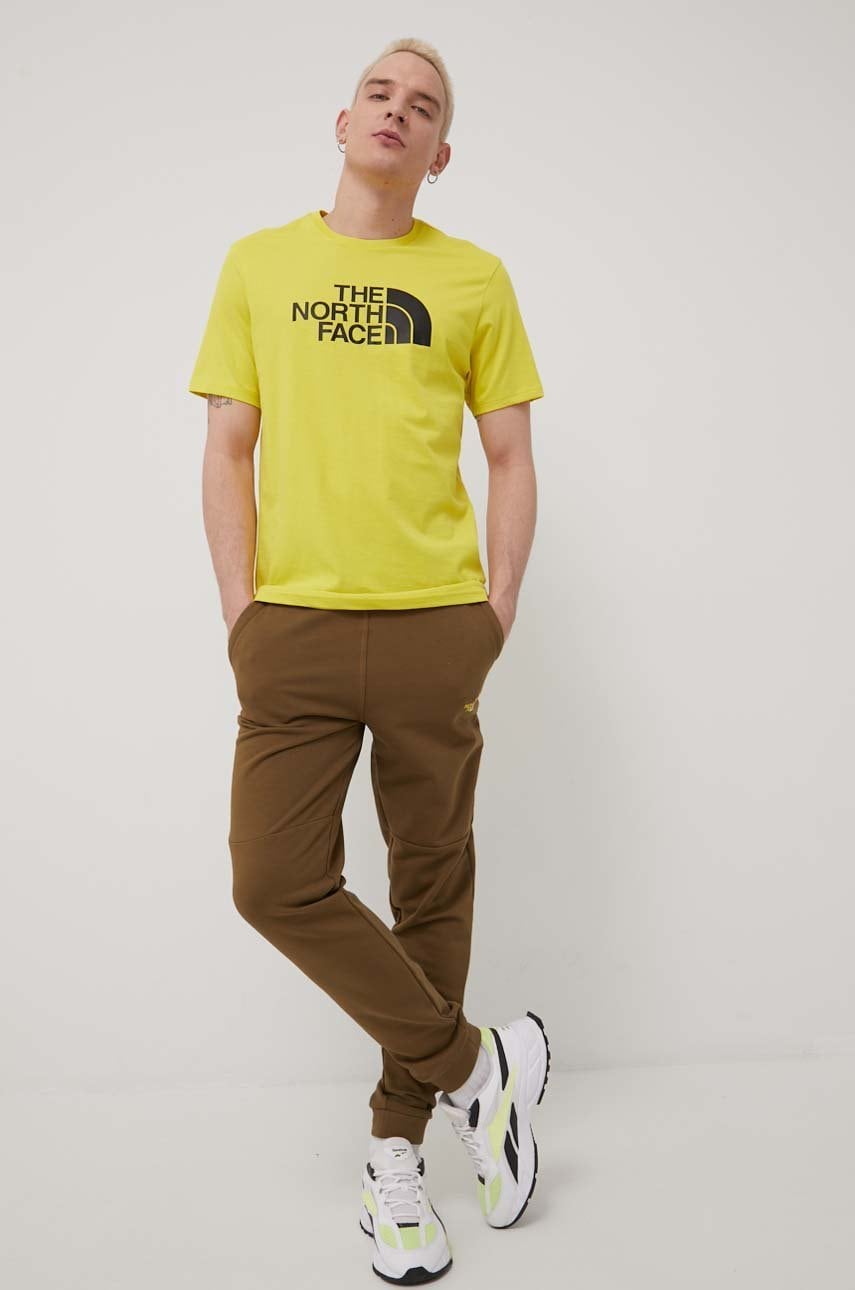 The north face pantaloni barbati, culoarea verde, neted