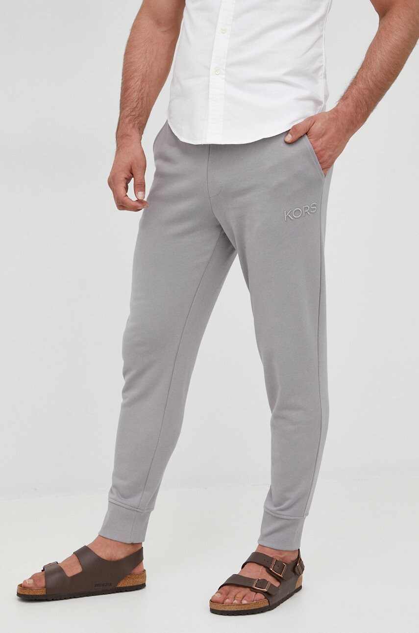 Michael kors pantaloni barbati, culoarea bej, neted