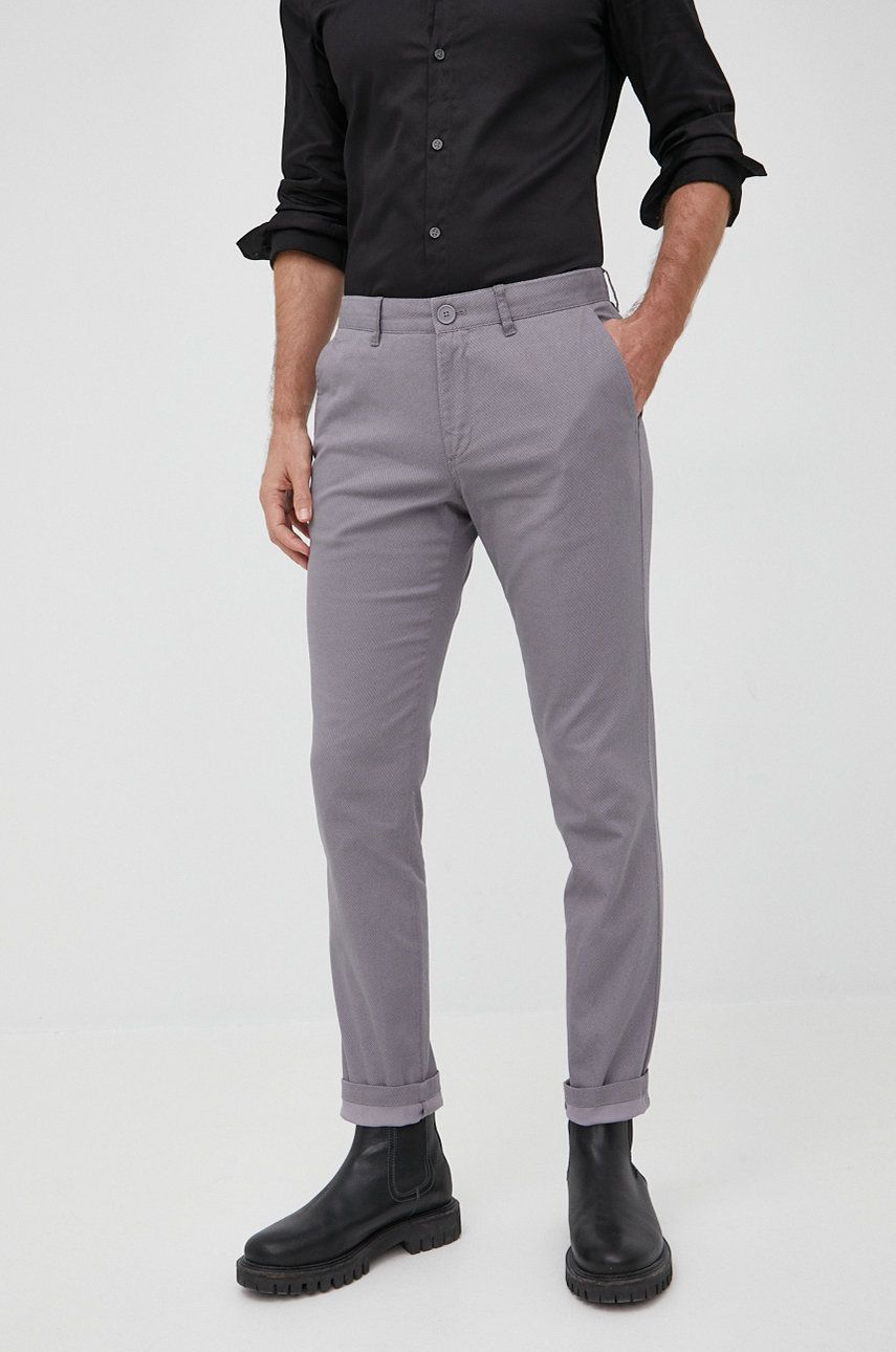 Armani Exchange pantaloni barbati, culoarea violet, cu fason chinos answear.ro imagine 2022 reducere