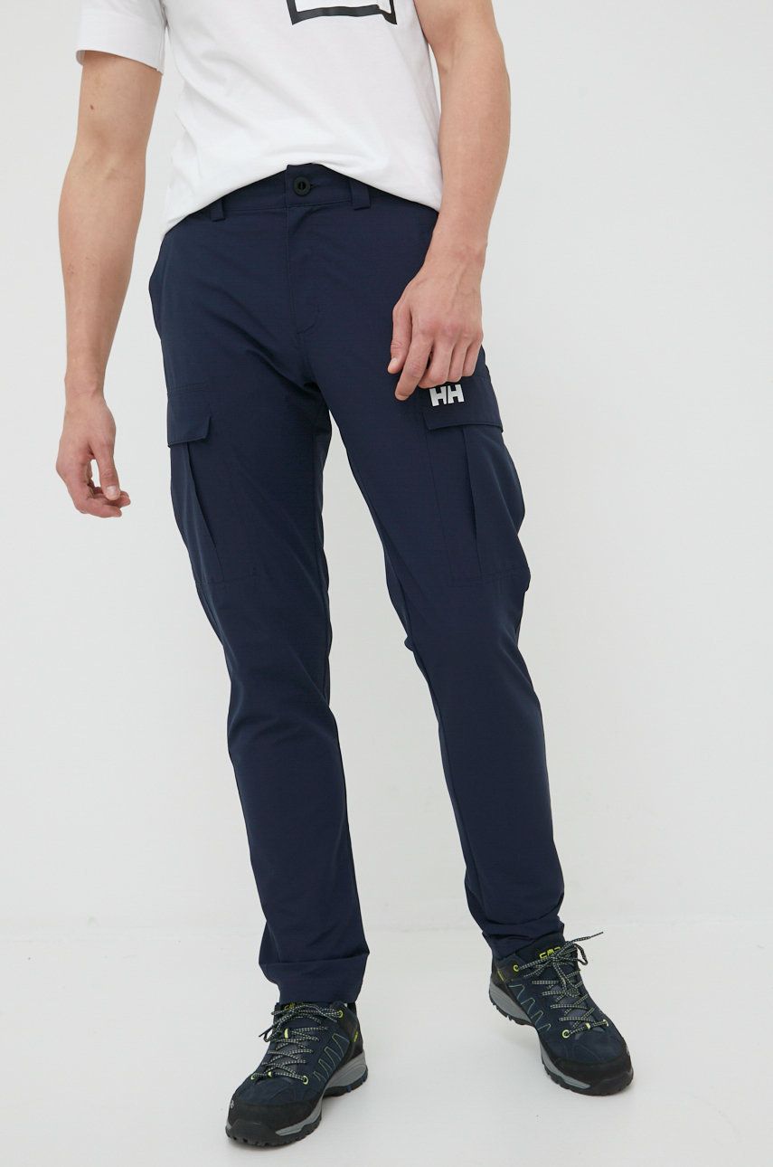 Helly Hansen pantaloni de exterior barbati, culoarea albastru marin answear.ro